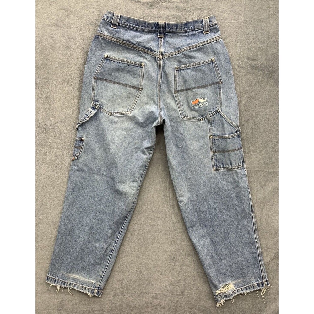 Y2K Vintage LUGZ Carpenter Denim Jeans Men Size 36X29 Thrashed Grunge Stained
